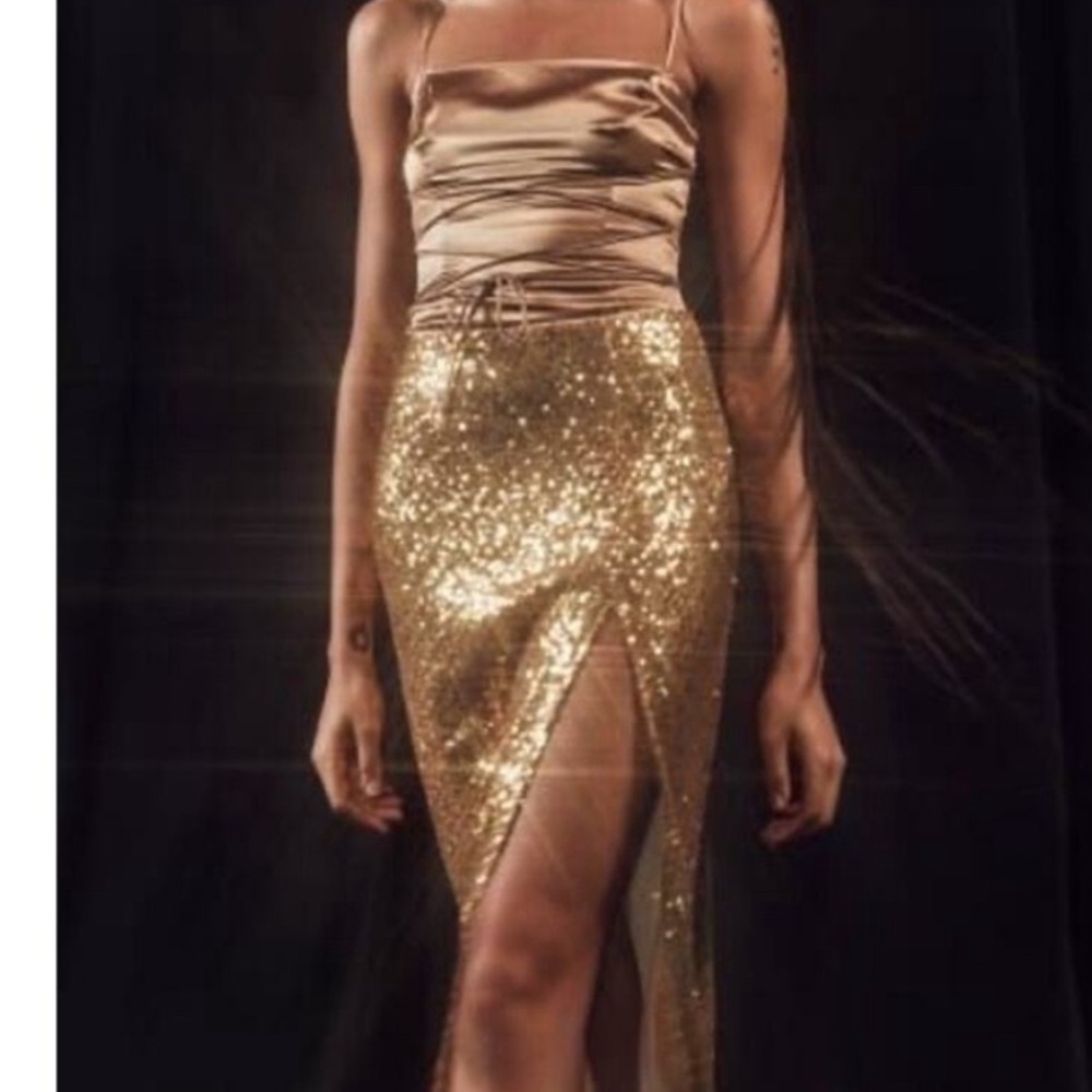 Reformation Galaxy Skirt in Gold